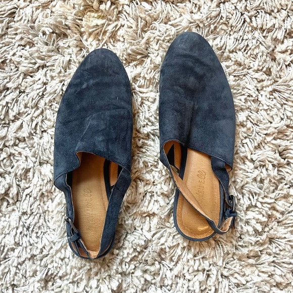 Madewell blue suede sling back heeled mules - Picture 5 of 16
